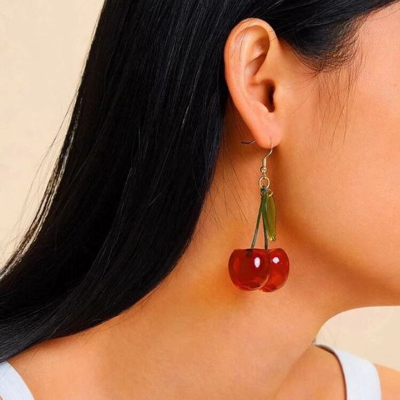 Jewelry - BOGO! Dainty “Cherry Drop” 🍒 Layered  Earrings